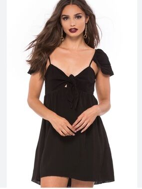 Stone Cold Fox Fin Dress Black Size 1 / Small